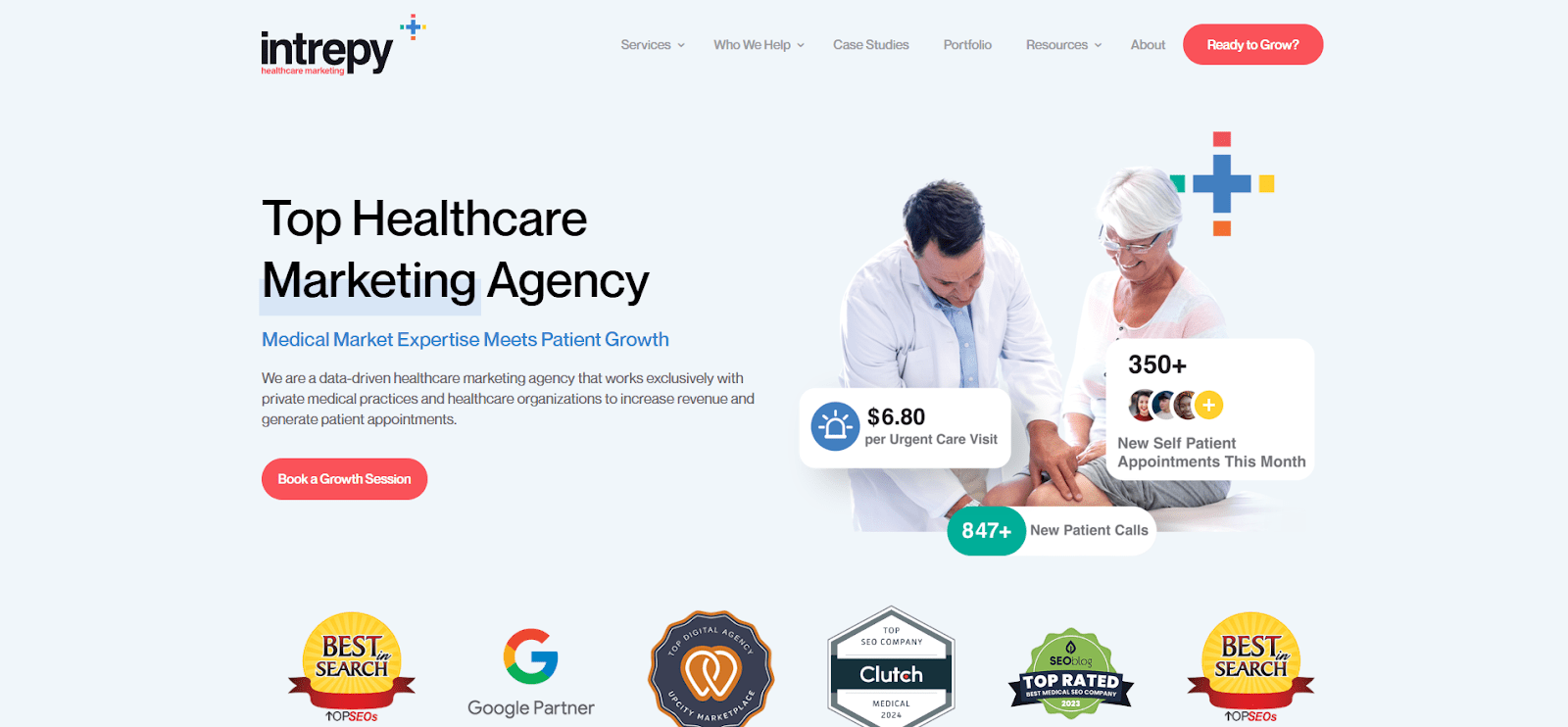 Intrepy Healthcare Marketing homepage