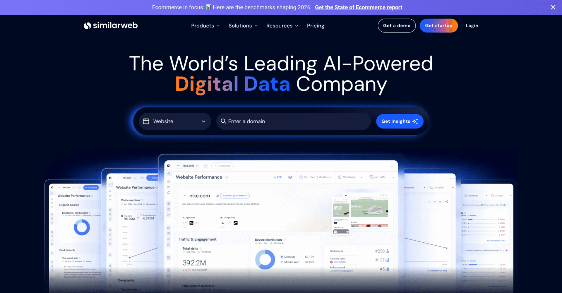 Similarweb homepage